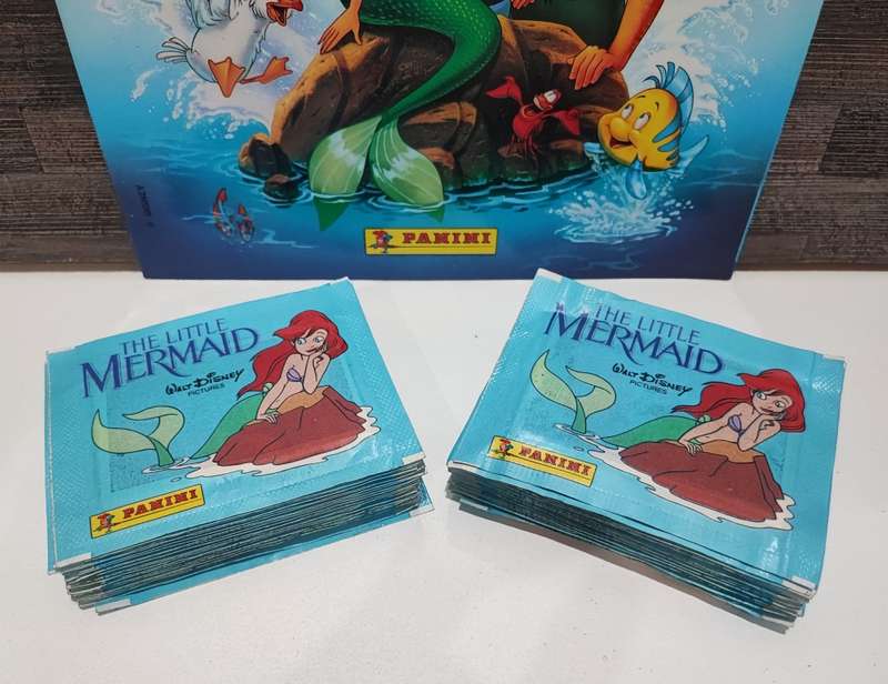Vintage 1990 Panini Disney`s Little Mermaid Sticker Album & Collectible Stickers