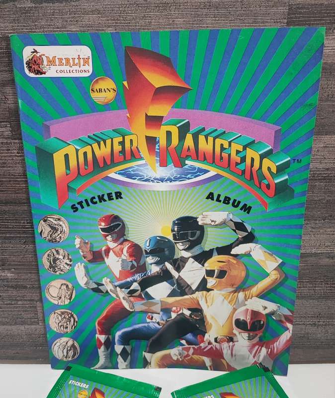 Vintage 1994 Topps Power Rangers Sticker Album & Collectible Stickers