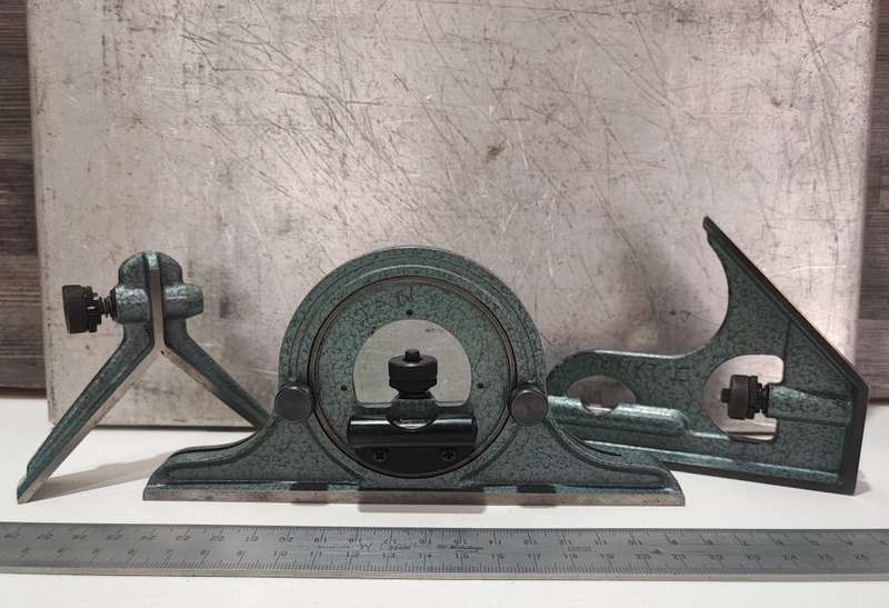 Vintage Mitutoyo combination square set