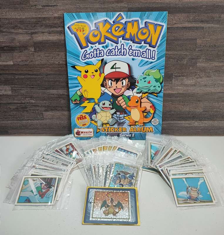 Vintage 2000 Topps Pokémon Series 2 Sticker Album & Collectible Stickers(Incomplete collection)