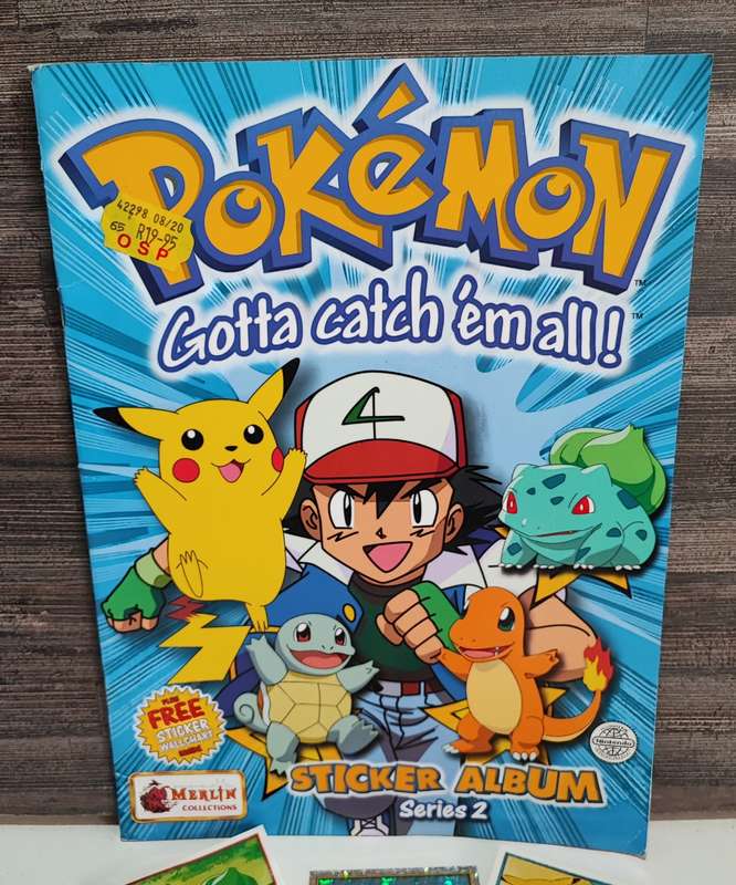 Vintage 2000 Topps Pokémon Series 2 Sticker Album & Collectible Stickers