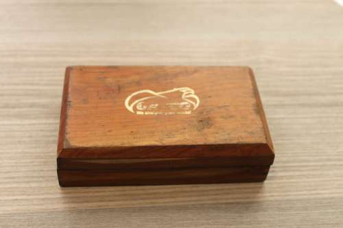 Vintage honing stone in a wooden box