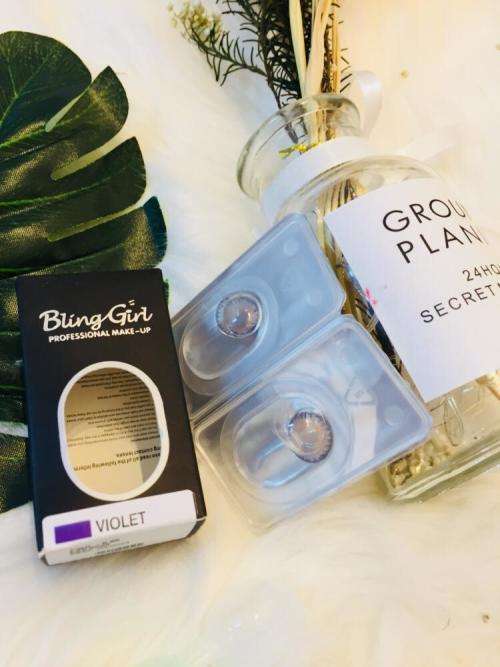 Bling girl Eye Beauty Contact Lens Half Year Usage 0 Diopter -- VIOLET
