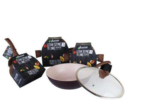 AMERCOOK BRAND-OAK STONE SERIE  NON-STICK POT ALUMNIUM POT--24CM