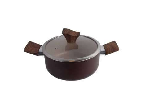 AMERCOOK BRAND-OAK STONE SERIE  NON-STICK POT ALUMNIUM POT--24CM