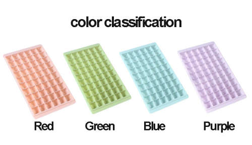 60 Grid Creative Silicone Ice Cube Mold with Lid Reusable Ice Cubes Mold Square Shape Storage--green