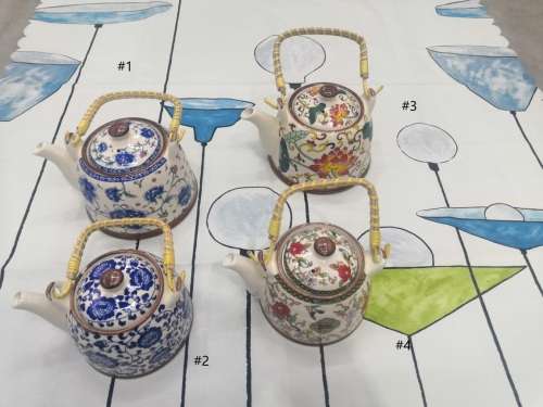 Chinese Tea Pot Tea pot/Chinese style tea pot/Flower design tea pot/Ceramic tea pot--750ml #3