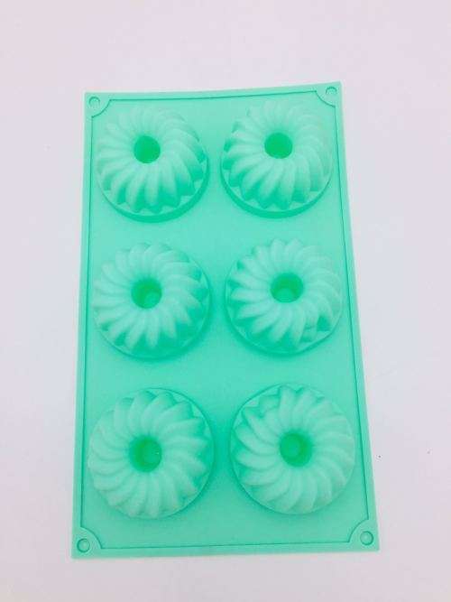 6pcs Cake mould/bakeware mould/square ice mould/Silicone mould donuts mold--green