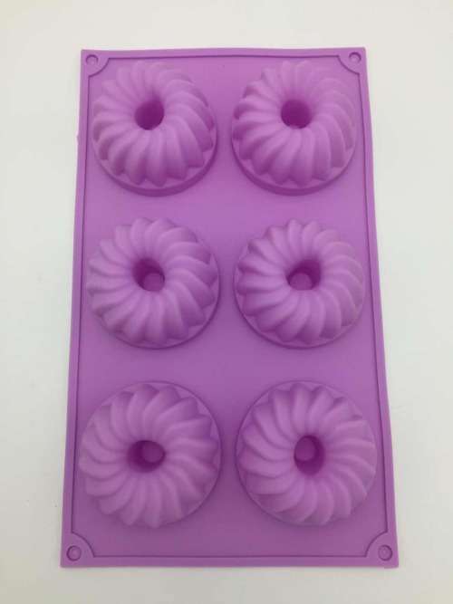 6pcs Cake mould/bakeware mould/square ice mould/Silicone mould donuts mold--green