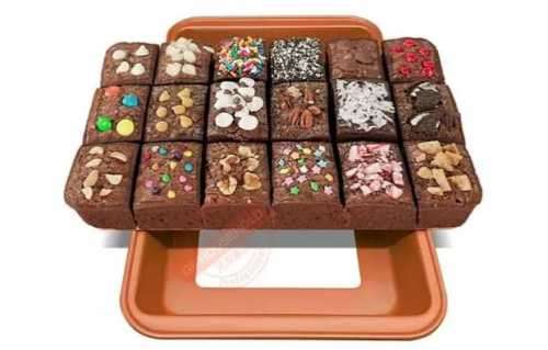 Copper brownie pan Non stick Brownie Pan Tin With Dividers,Heavy-Duty Divided Brownie Tray,18-Cavity