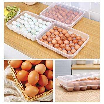 34 Grid Clear Portable Home Picnic Egg Box Egg Container Dispenser with Lid for Eggs Egg tray