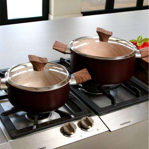 AMERCOOK BRAND-OAK STONE SERIE  NON-STICK SAUCE POT ALUMNIUM MILK POT--18CM