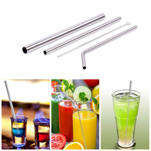 Stainless steel straw set 7pcs straw set Straight straw