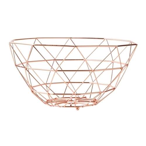 Rose gold color fruit bowl Fruit basket Stainless steel basket Storage basket