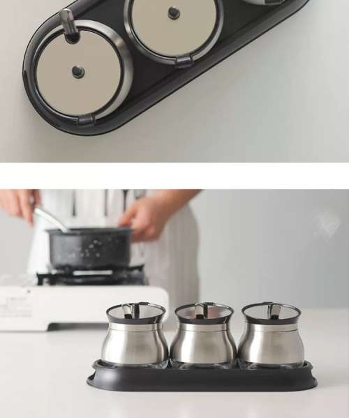 Spice rack with holder/stainless steel spice jar with tray/Spice set/Spice canisters