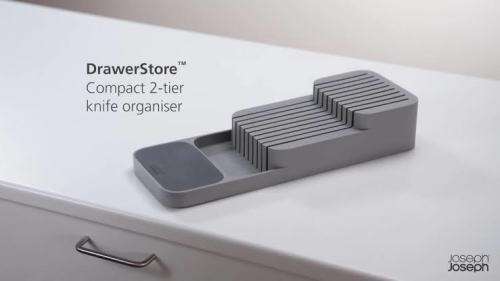 2 Tiers In-Drawer PVC Knife Block Holder Storage Organizer Kitchen Knives Drawer Kitchen knife tray