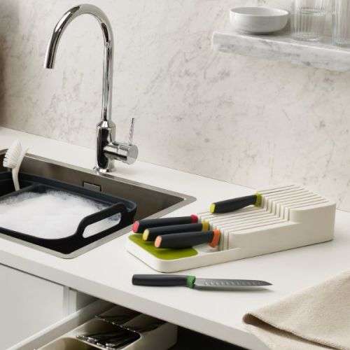 2 Tiers In-Drawer PVC Knife Block Holder Storage Organizer Kitchen Knives Drawer Kitchen knife tray