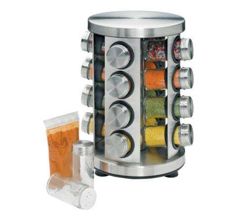 Spice setSpice canisters16pcs rotating stainless steel spice jarSpice rack