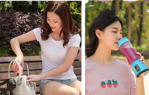Rechargeable Double Blade Fruit Blender Smoothie Maker With USB Port