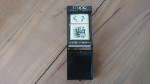 Zippo Brass Scrimshaw Lighter
