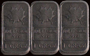 Titanium Bullion Bar .999 Pure 1 Gram Maple Series NEW!
