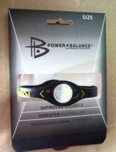Power Balance wristband bracelet in retail box BLACK WITH YELLOW WRITING SMALL