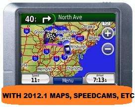 GARMIN NUVI 205 PLUS LATEST 2012.1 STREETMAPS, SPEED CAMERA WARNINGS, ETC