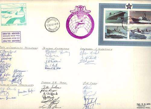 THEMATIC :: ANTARCTICA : Large size Cover 1982 with at least 40 Signatures