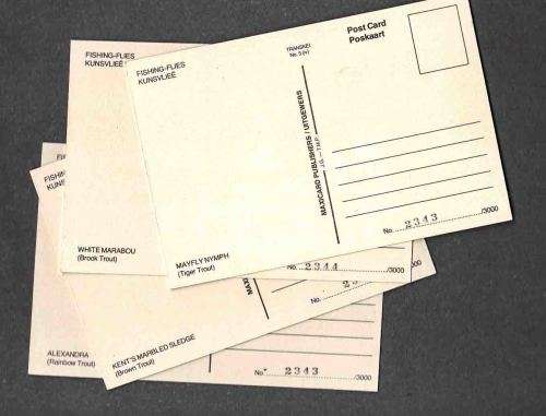 TRANSKEI  ....SET OF 4 SPECIAL POST CARDS .... FISHING FLIES