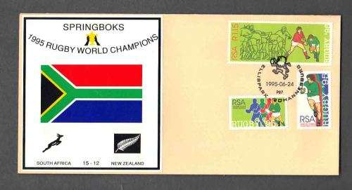 RUGBY  ....  Springboks World Rugby Champions Cover .... Pls Note .. Sticker on Cover