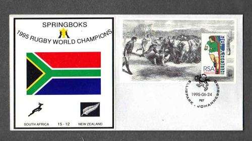 RUGBY  ....  Springboks World Rugby Champions Cover ... Pls Note .. Sticker on Cover