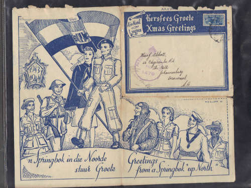 WW2 .. Air Mail Letter  1943... 3d Passed by Sensor 1479....Springbok up North