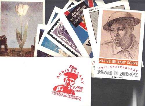 RSA  SAPO Postcards x 6.. 50th Aniversary of Peace  + Booklet + Envelope