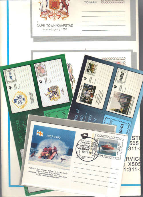 RSA Postcards . SAPO ..  Poster + Odds of Postcard  Issued 2 Mei 1992 .... Clean (5 items)