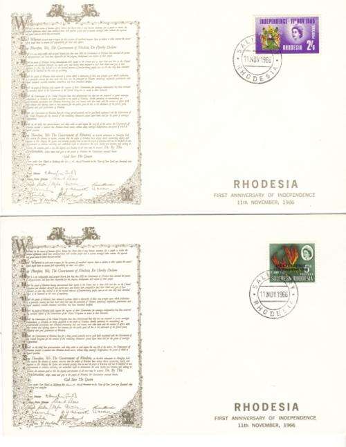 RHODESIA ::: FDC x 2 ::: CLEAN AND UNADRESSED as per scan