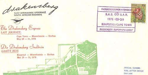 RAILWAY Cover :: LAST JOURNEY DRAKENSBERG EXPRESS 1978