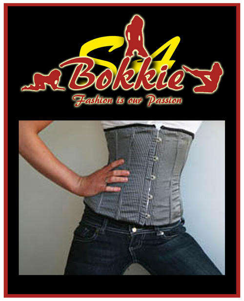 CRAZY OHH-LA-LA ***!!!*** Black & White Pinstripe Underbust Corset ***!!!***