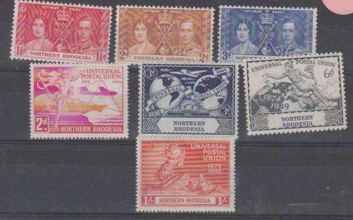NORTHERN RHODESIA GV1 CORONATION & UPU SETS MOUNTED MINT