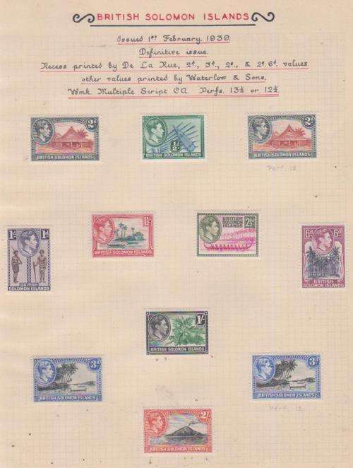 BRITISH SOLOMON ISLANDS 1939 HINGED MINT