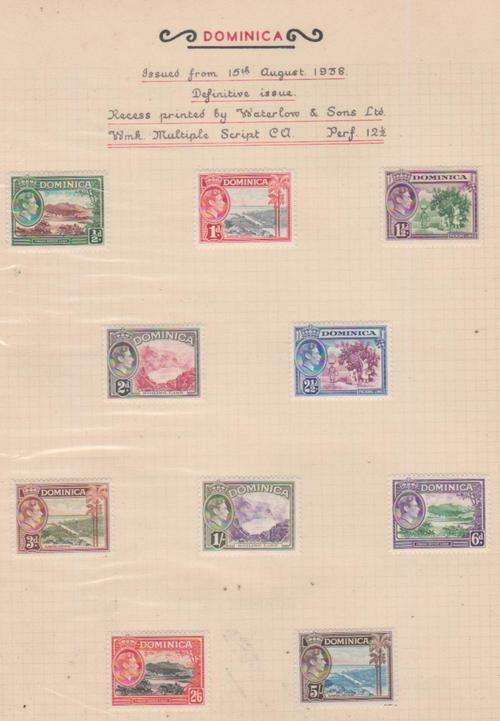 DOMINICA 1938 HINGED MINT