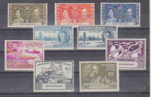 SEYCHELLES GV1 MOUNTED MINT SETS