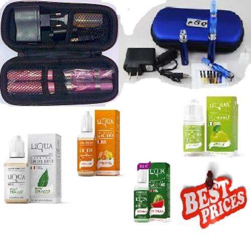 E CIGARETTES CE6 - HIS & HERS, BLUE AND PINK + 4 10ML LIQUA!! AND SAVE ON SHIPPING.