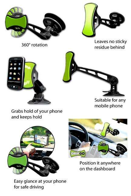 GripGo Universal Car Phone Mount