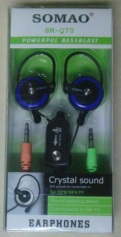 EARPHONES WITH MIC (for MP3/MP4/PC) blue