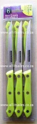 STEAK KNIVES GREEN 6pc