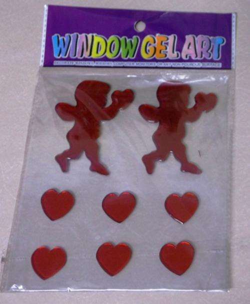 WINDOW GEL ART ANGELS AND HEARTS