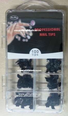 NAIL TIPS BLACK 100 TIPS