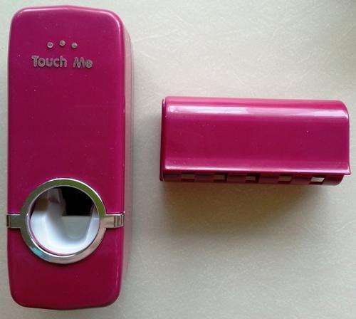 DISPENSER FOR TOOTHPASTE INCL. BRUSH HOLDER - MAROON COLOR