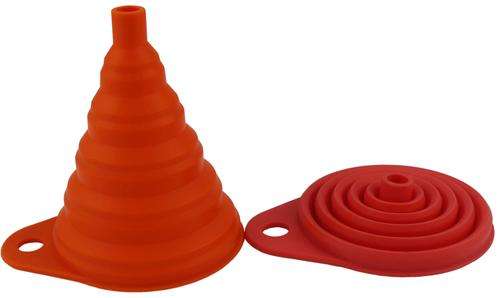 Collapsible Silicone Funnel (Red)