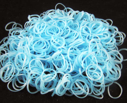 Glow In The Dark Loom Bands Blue 200's Including Loom Hook & S-Clips